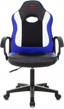 Кресло игровое Zombie 11LT черный/синий текстиль/эко.кожа крестов. пластик