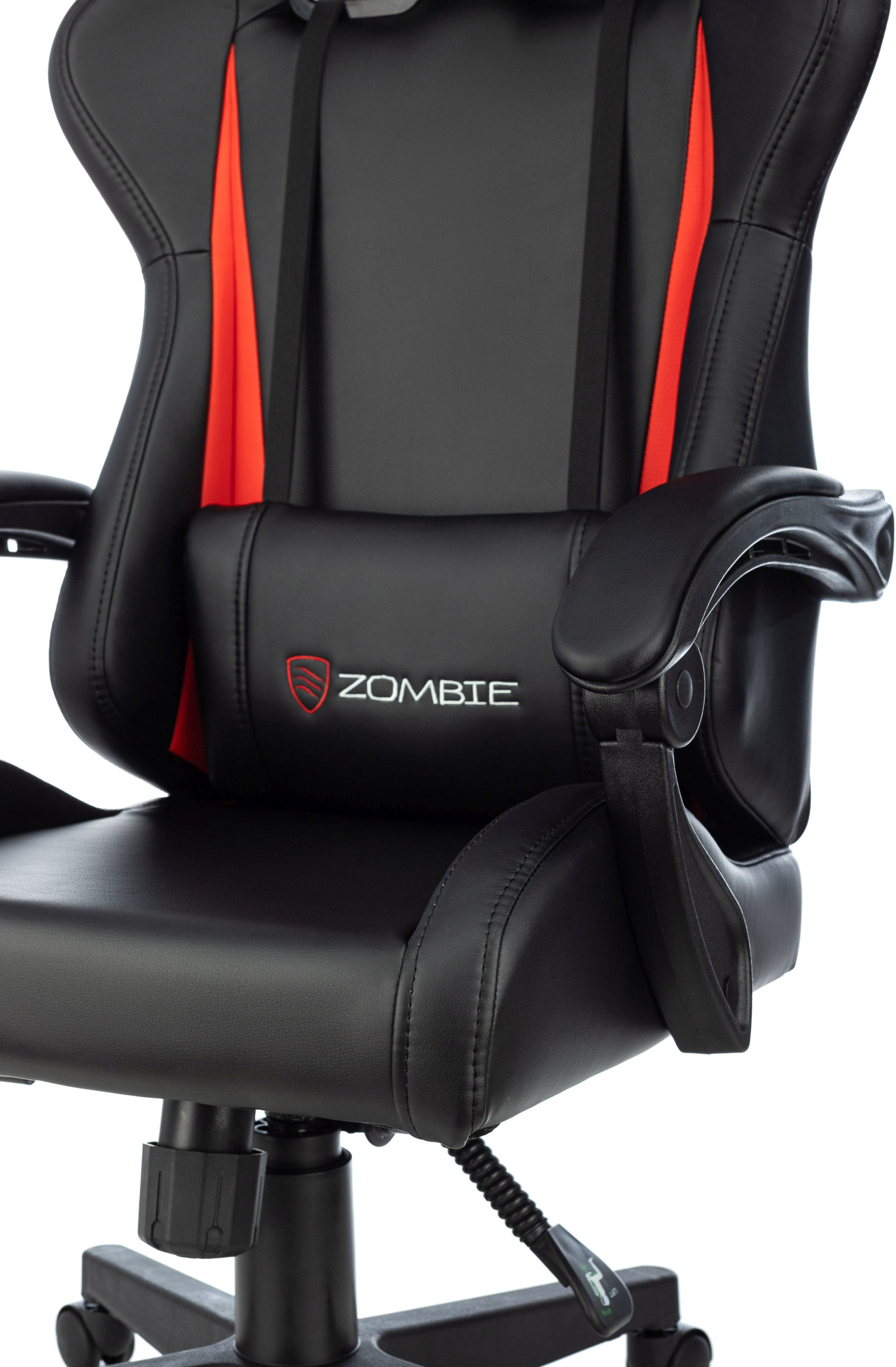Кресло игровое Zombie GAME TETRA черный/красный эко.кожа крестов. пластик
