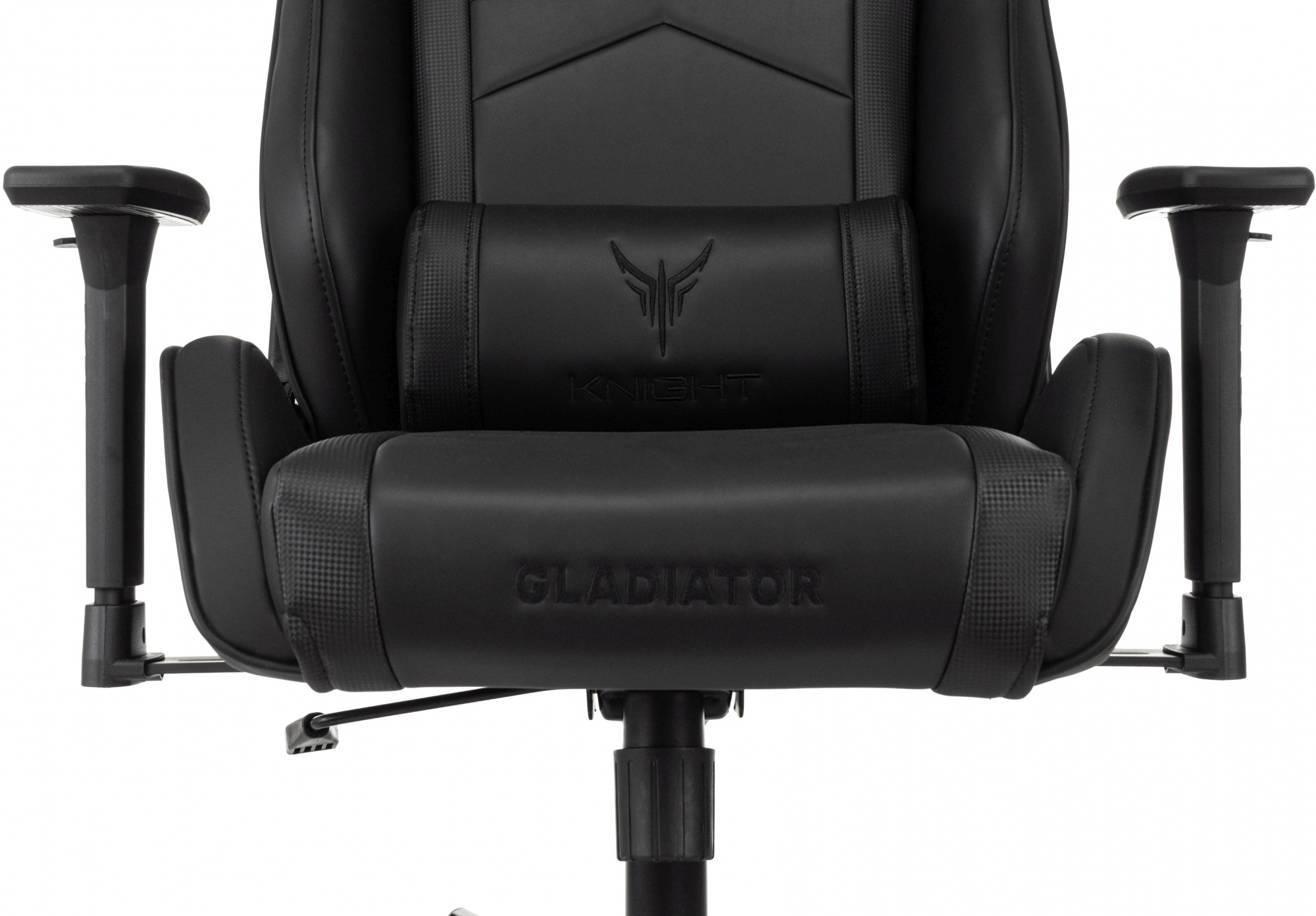 Кресло игровое Knight Gladiator черный эко.кожа крестов. металл