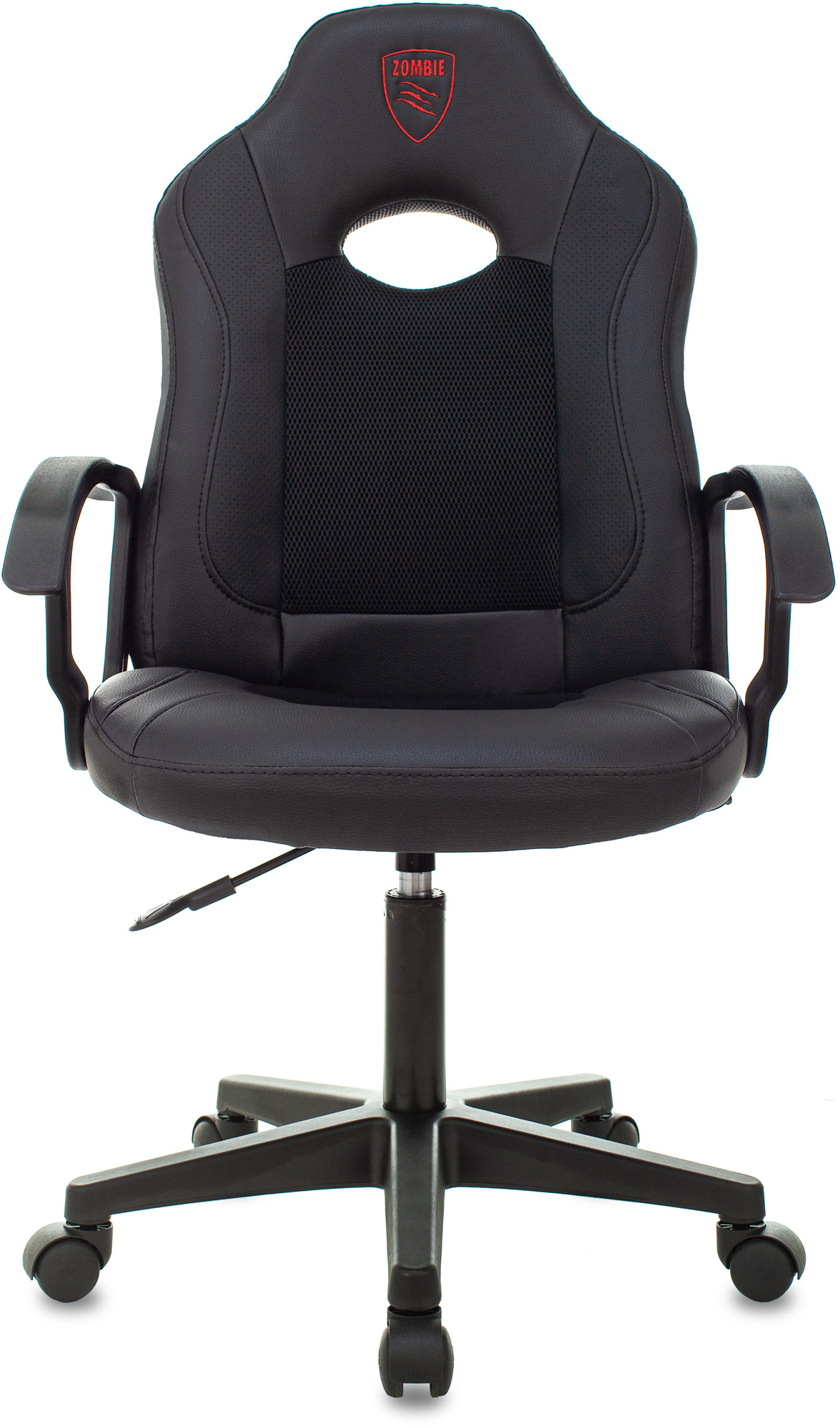 Кресло игровое Zombie 11LT черный текстиль/эко.кожа на колес. пластик черный