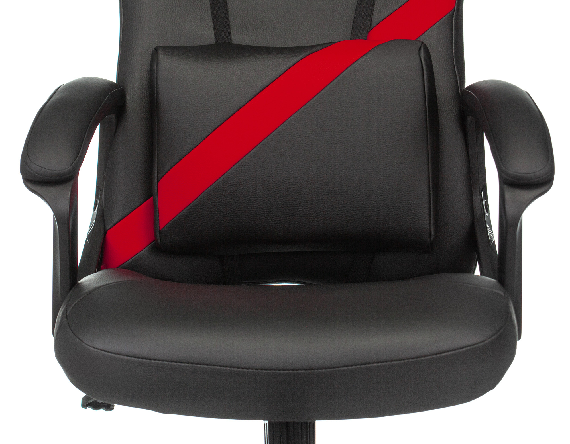 Кресло игровое Zombie DRIVER черный/красный эко.кожа с подголов. крестов. пластик