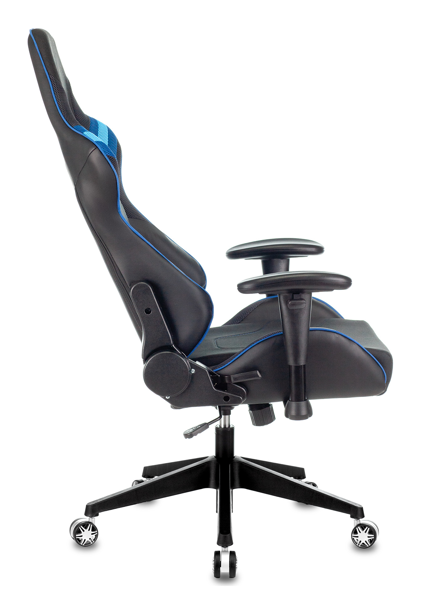 Кресло игровое Zombie VIKING 4 AERO черный/синий текстиль/эко.кожа с подголов. крестов. пластик