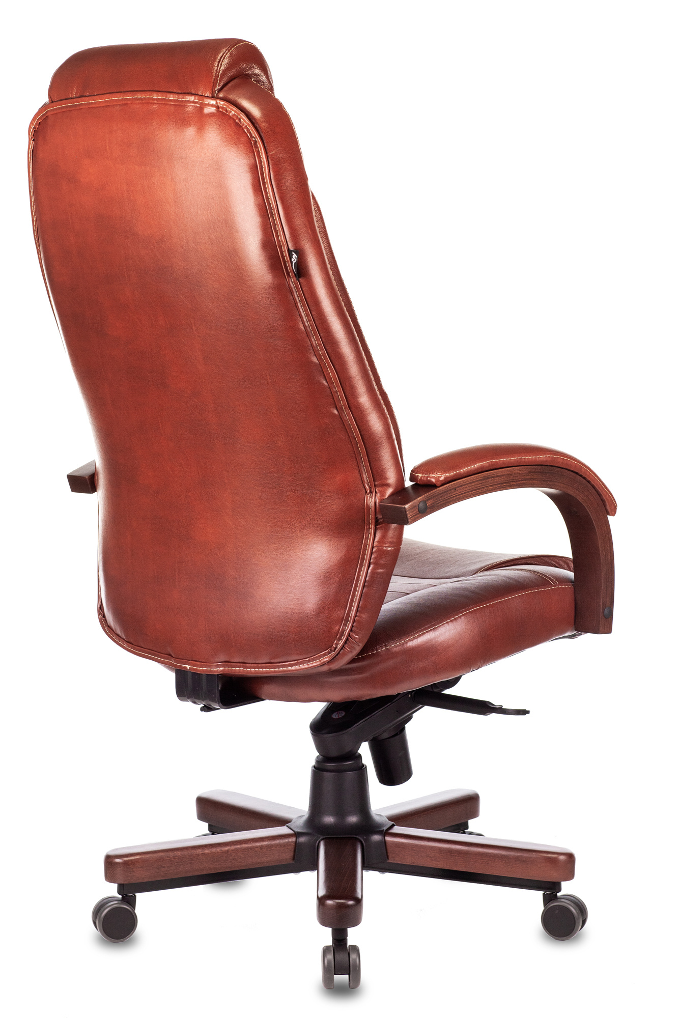 Кресло руководителя Бюрократ T-9923WALNUT светло-коричневый Leather Eichel кожа крестов. металл/дерево