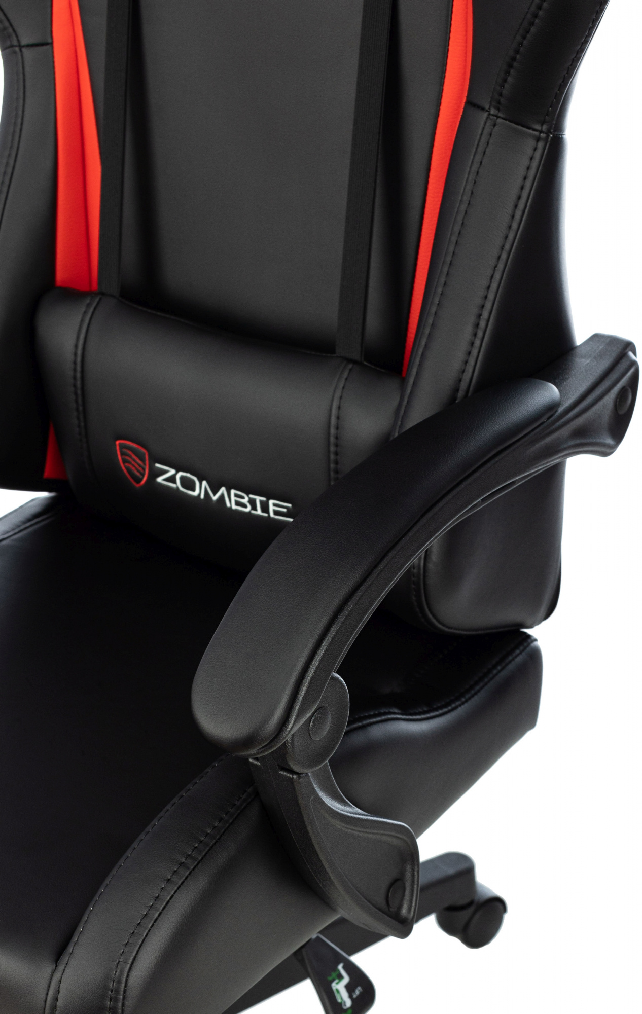 Кресло игровое Zombie GAME TETRA черный/красный эко.кожа крестов. пластик