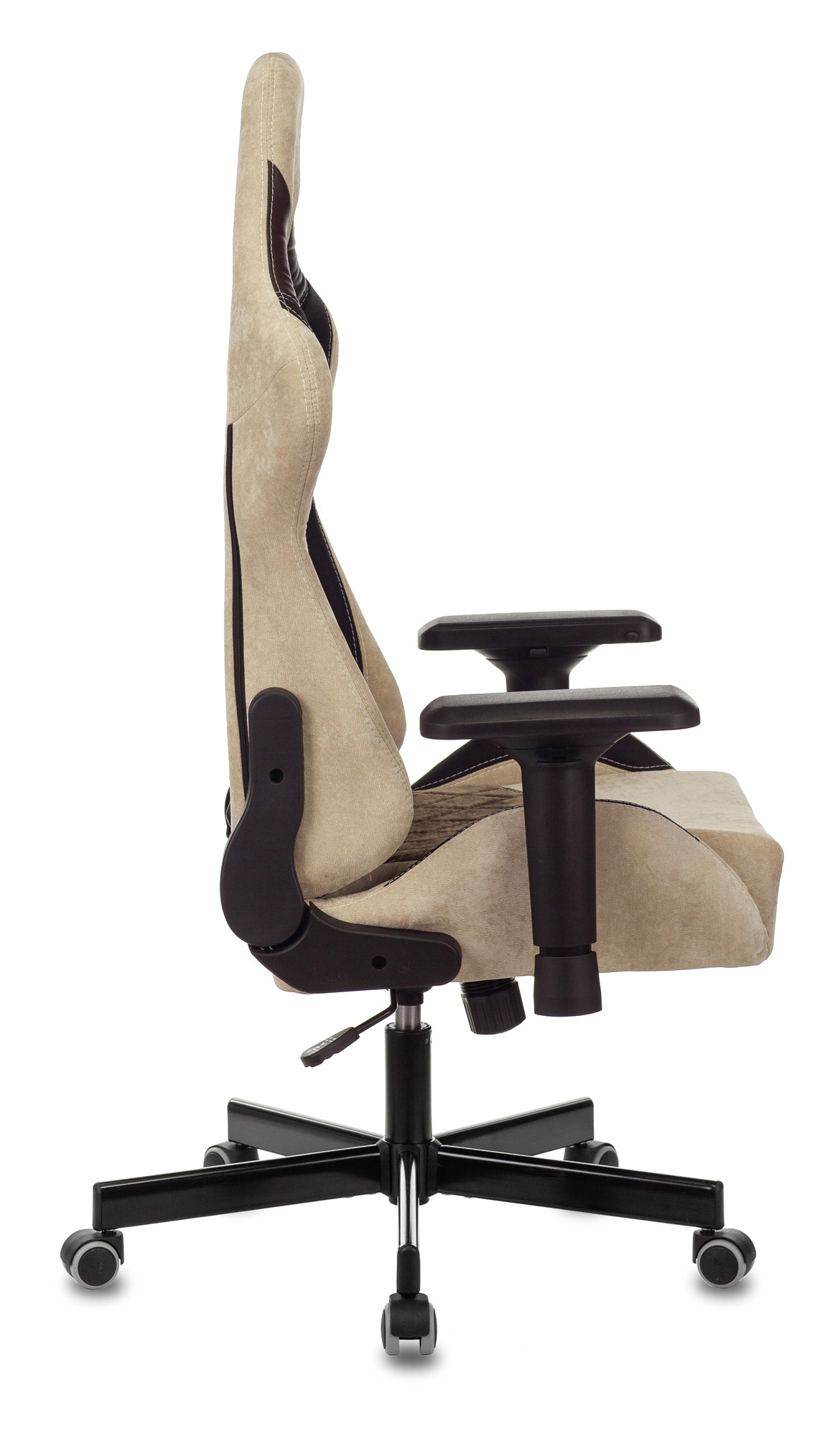 Кресло игровое Zombie VIKING 7 KNIGHT Fabric коричневый/бежевый текстиль/эко.кожа с подголов. крестов. металл