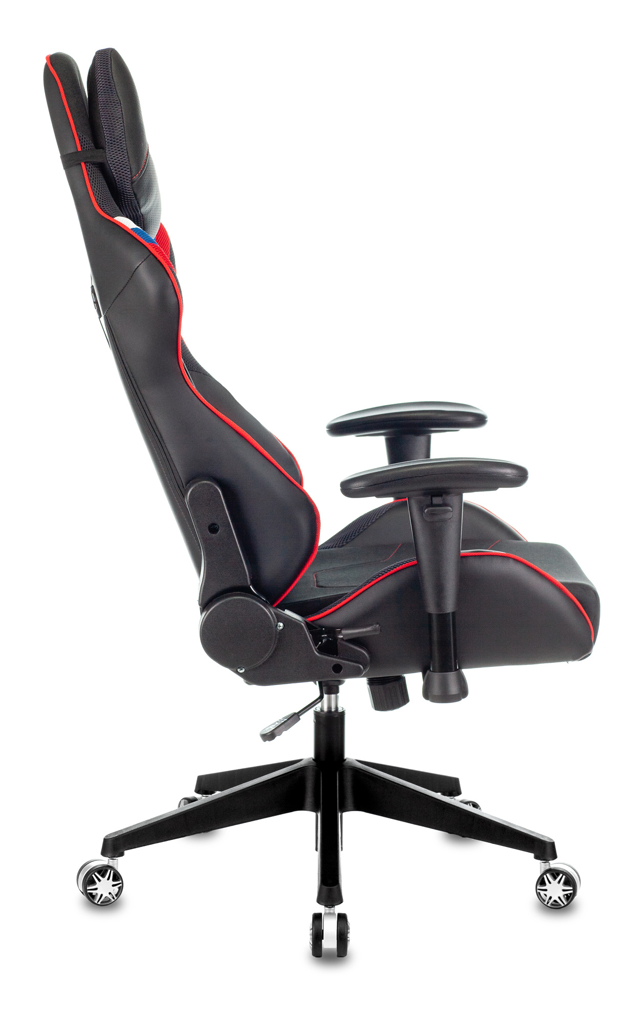 Кресло игровое Zombie VIKING 4 AERO белый/синий/красный текстиль/эко.кожа с подголов. крестов. пластик