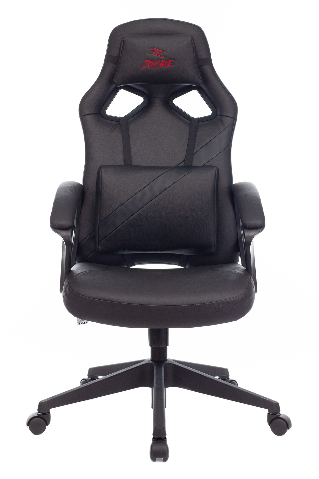 Кресло игровое Zombie Driver черный эко.кожа с подголов. крестов. пластик