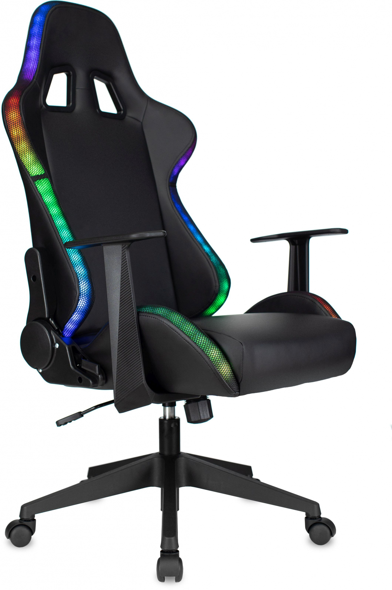 Кресло игровое Zombie GAME RGB черный эко.кожа/ткань крестов. пластик