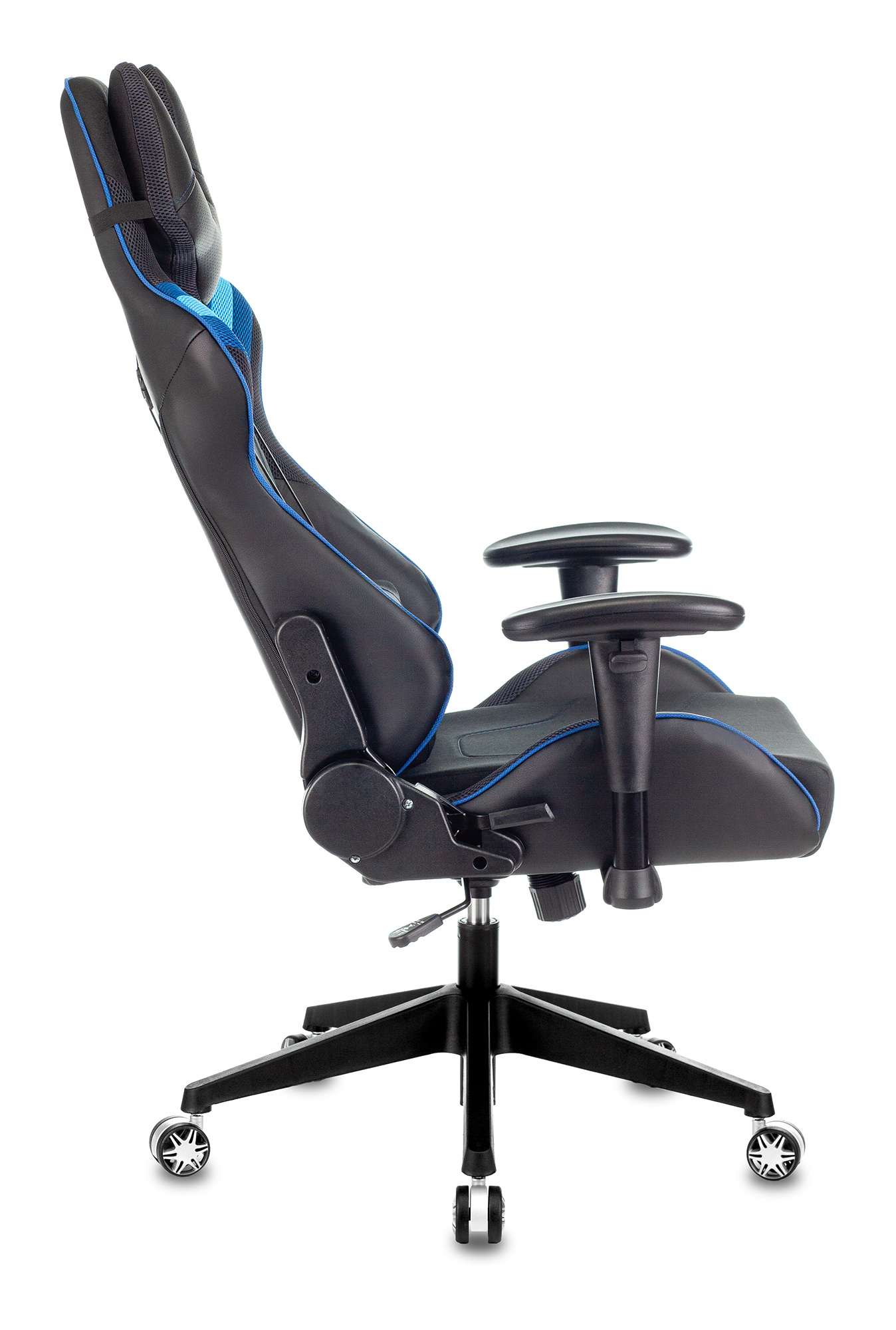 Кресло игровое Zombie VIKING 4 AERO черный/синий текстиль/эко.кожа с подголов. крестов. пластик