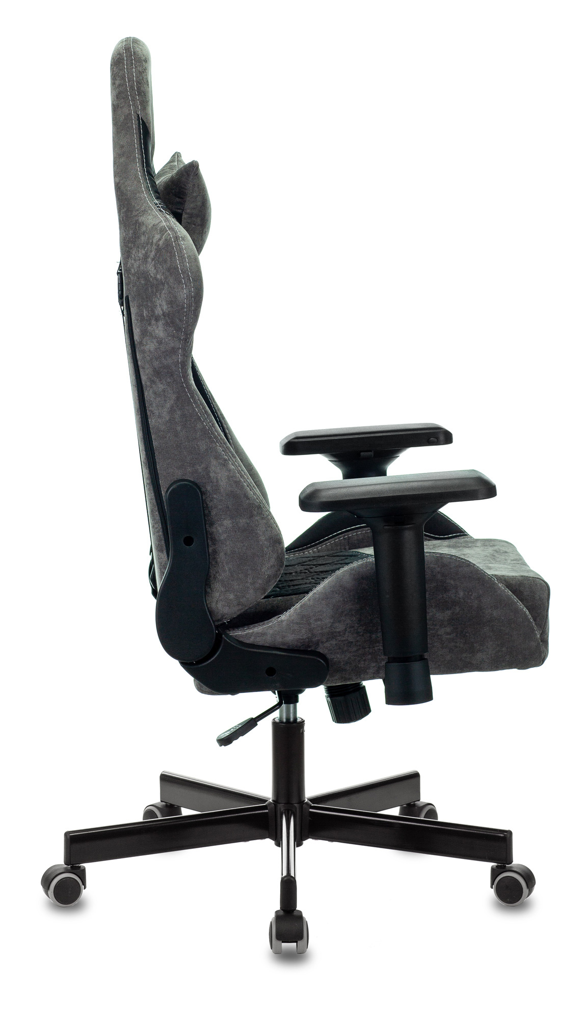 Кресло игровое Zombie VIKING 7 KNIGHT Fabric черный текстиль/эко.кожа с подголов. крестов. металл