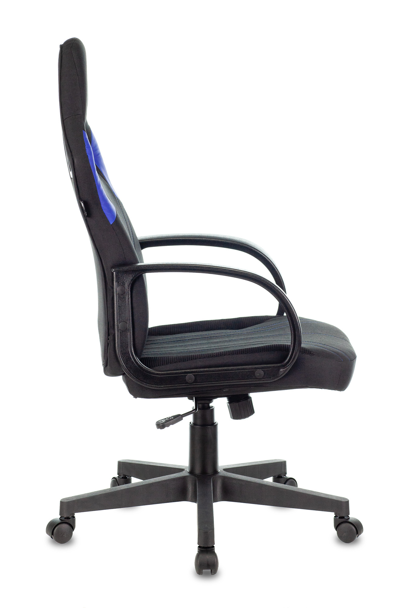Кресло игровое Zombie RUNNER черный/синий текстиль/эко.кожа крестов. пластик