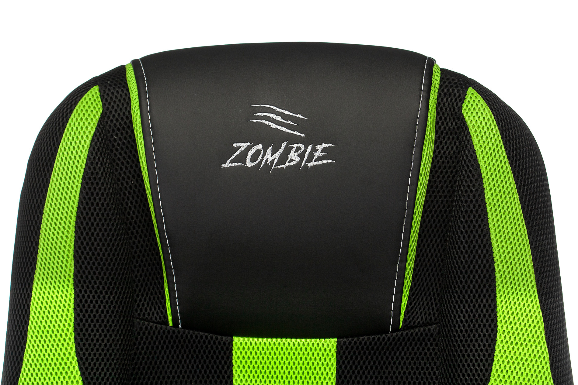 Кресло игровое Zombie 9 черный/салатовый текстиль/эко.кожа крестов. пластик