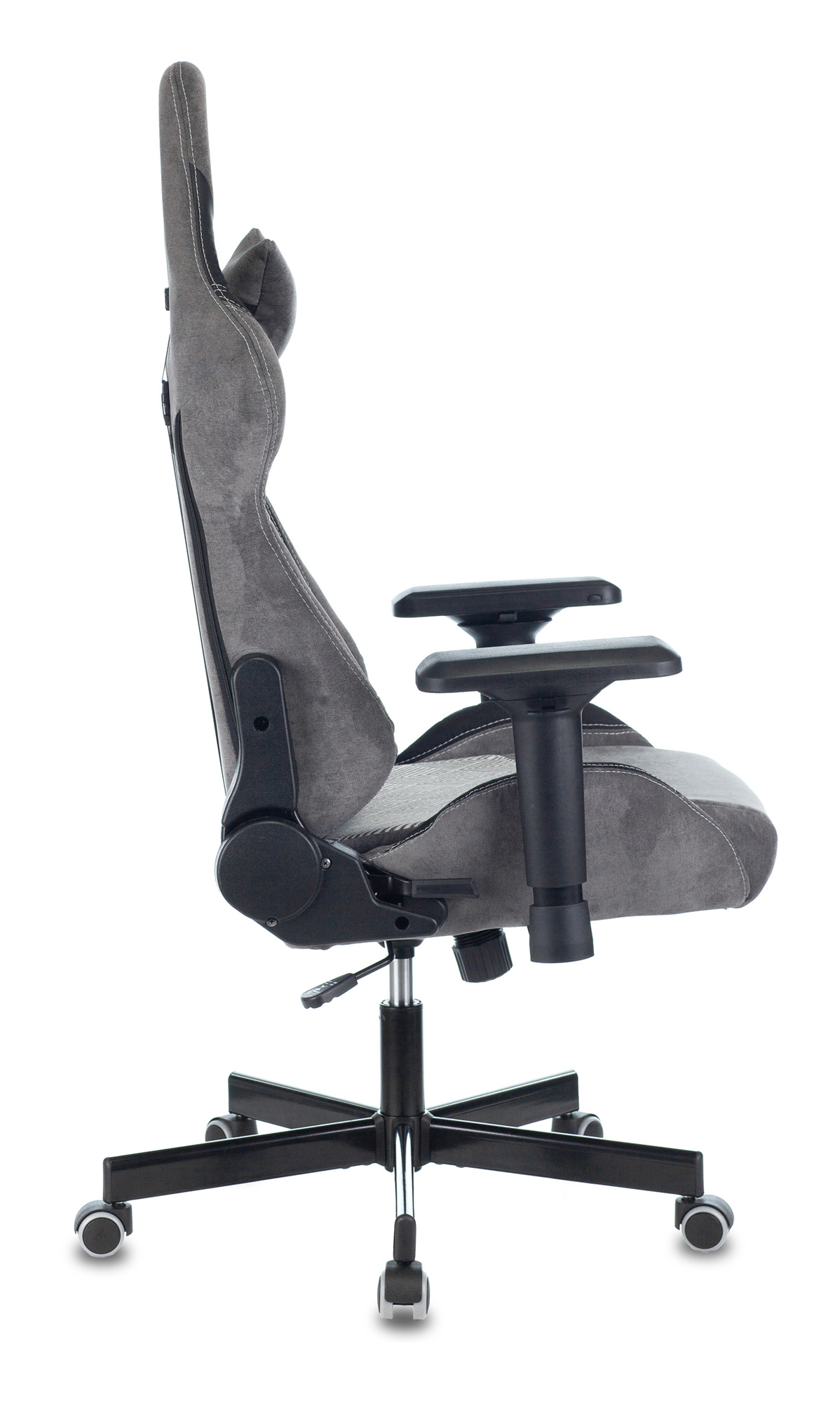 Кресло игровое Zombie VIKING 7 KNIGHT Fabric серый Loft ромбик текстиль/эко.кожа с подголов. крестов. металл