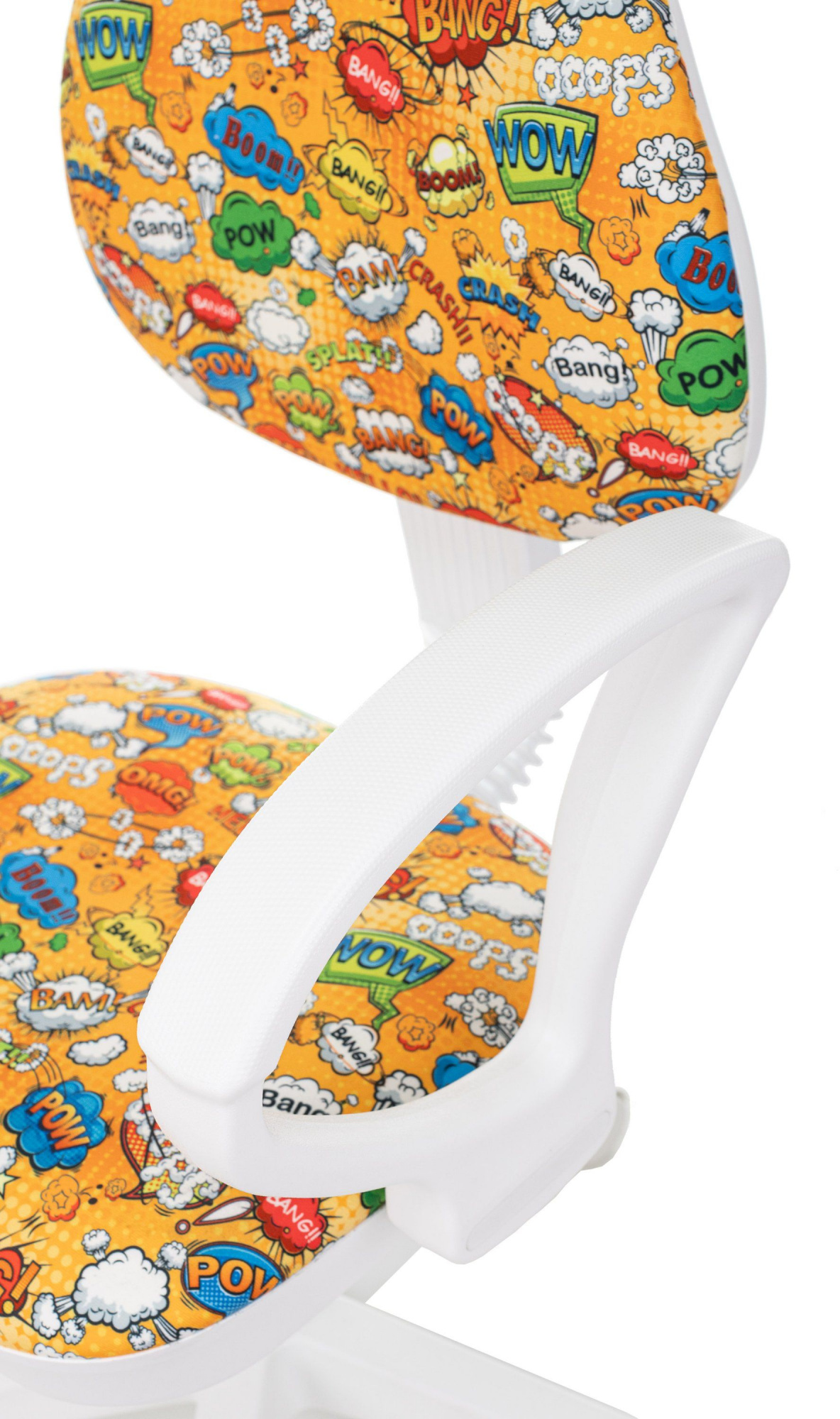 Кресло детское Бюрократ KD-3/WH/ARM оранжевый бэнг крестов. пластик пластик белый