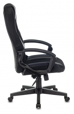 Кресло игровое Zombie 9 черный/серый текстиль/эко.кожа крестов. пластик