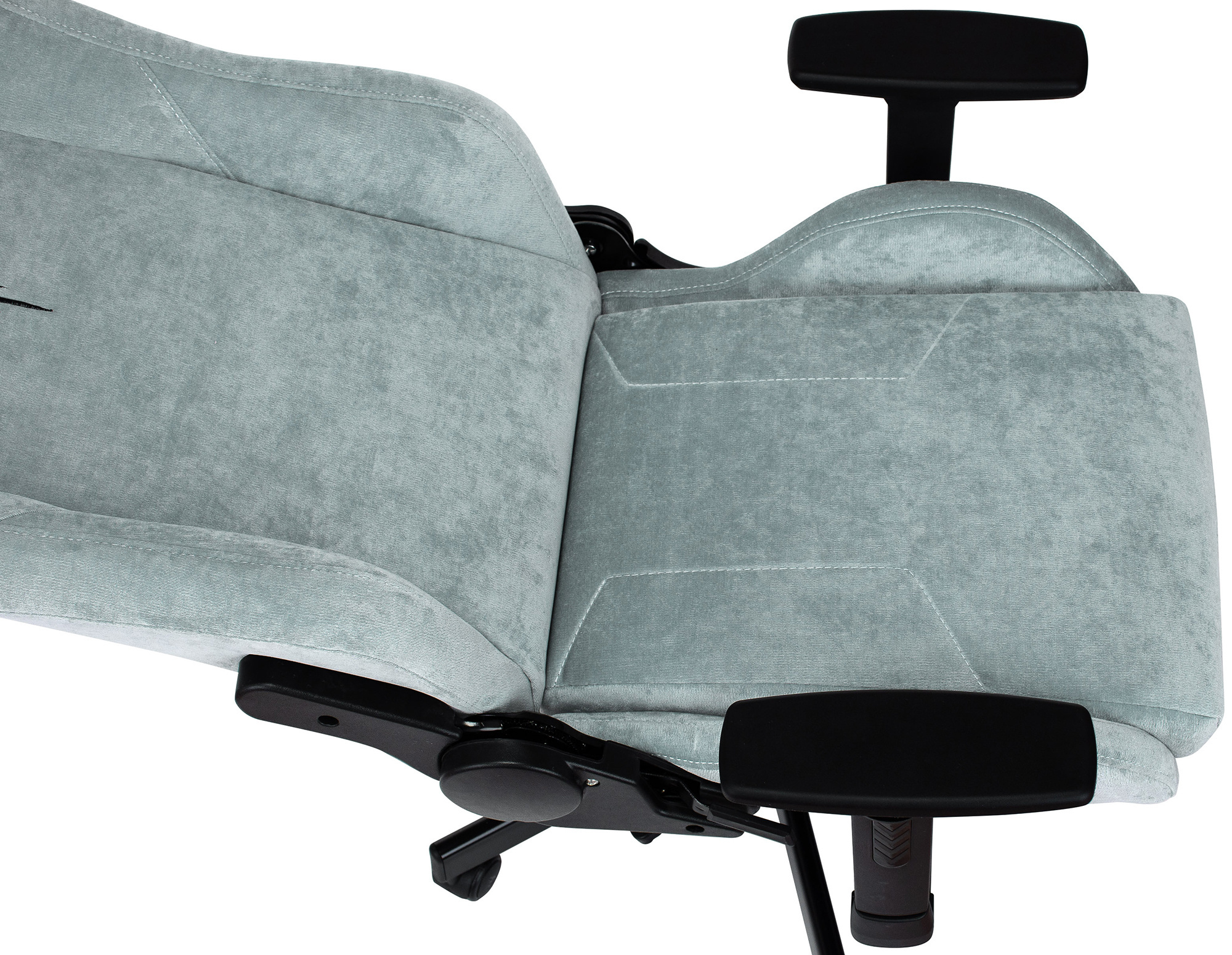 Кресло игровое Knight N1 Fabric серо-голубой Light-28 с подголов. крестов. металл