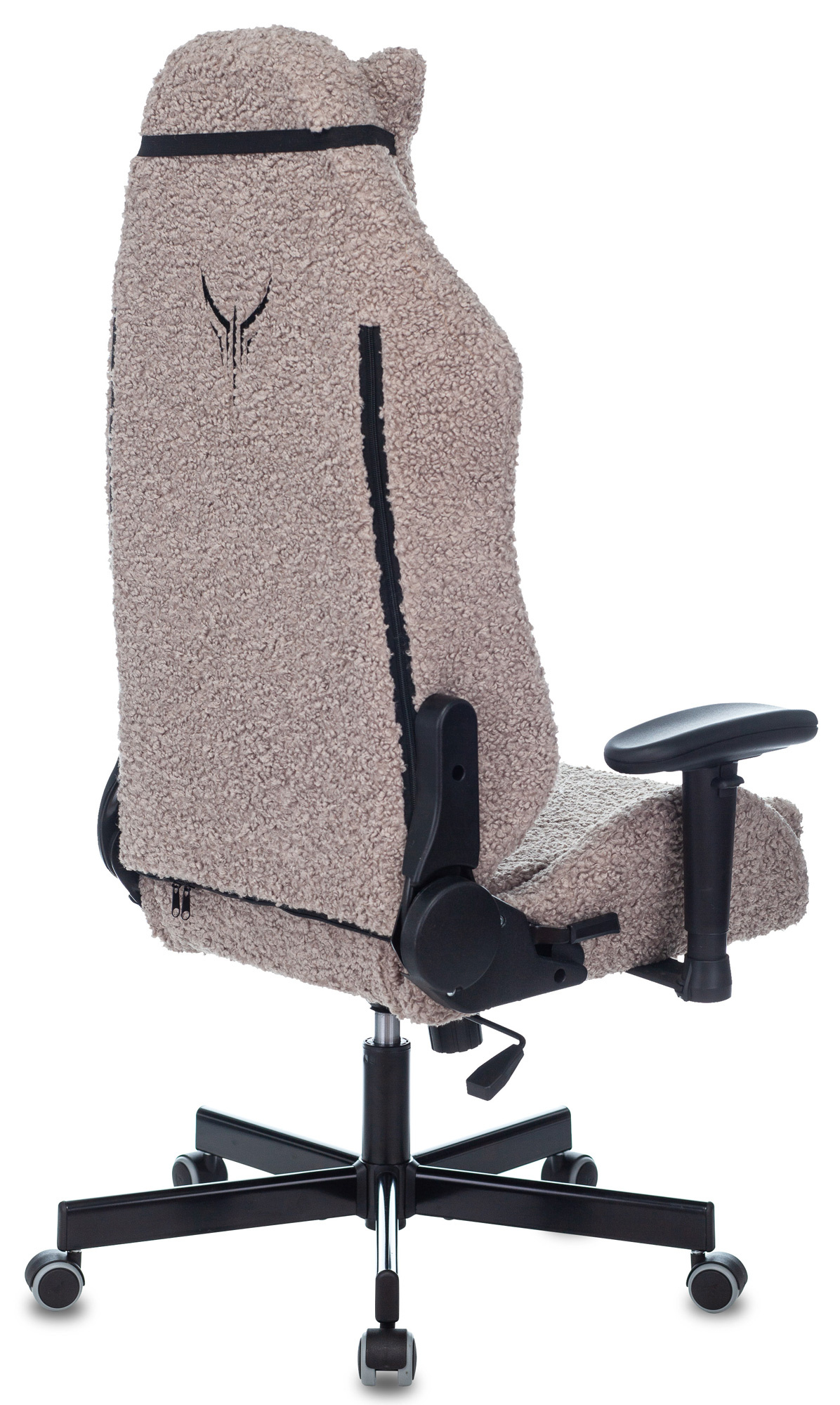 Кресло игровое Knight T1 серый экомех с подголов. крестов. металл