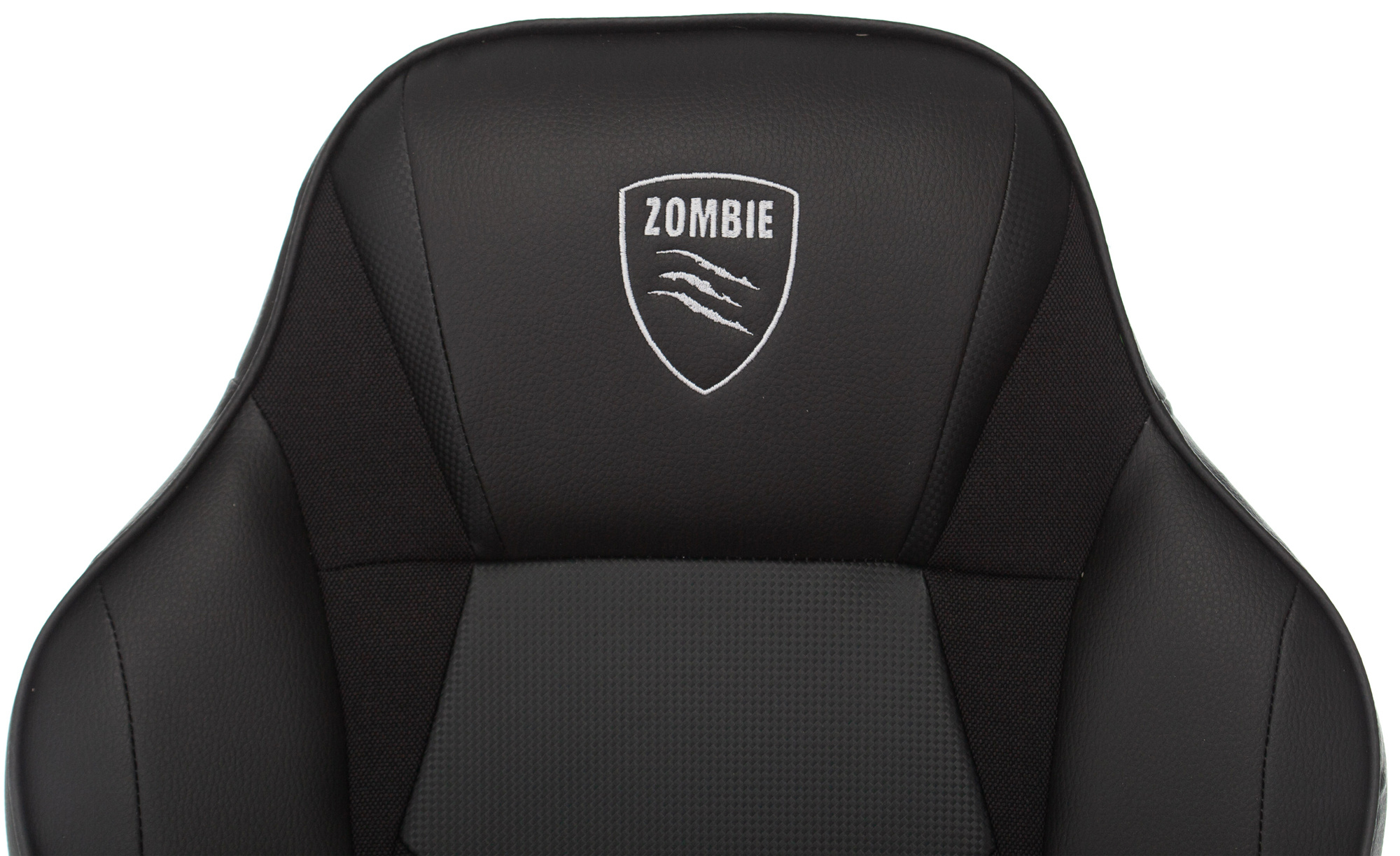 Кресло игровое Zombie Game 17 черный текстиль/эко.кожа крестов. пластик