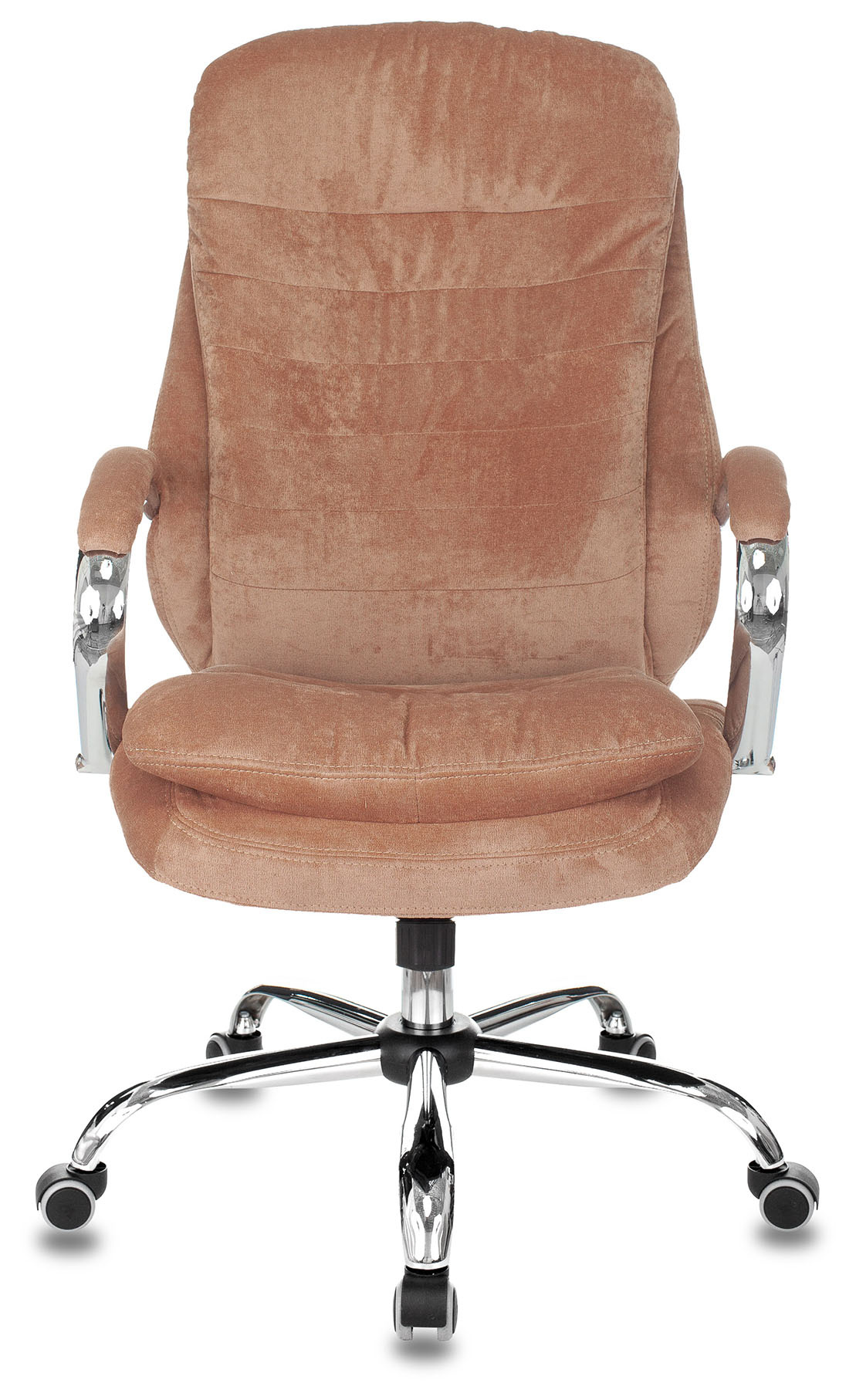 Кресло руководителя Бюрократ T-9950SL Fabric светло-коричневый Velvet 90 крестов. металл хром