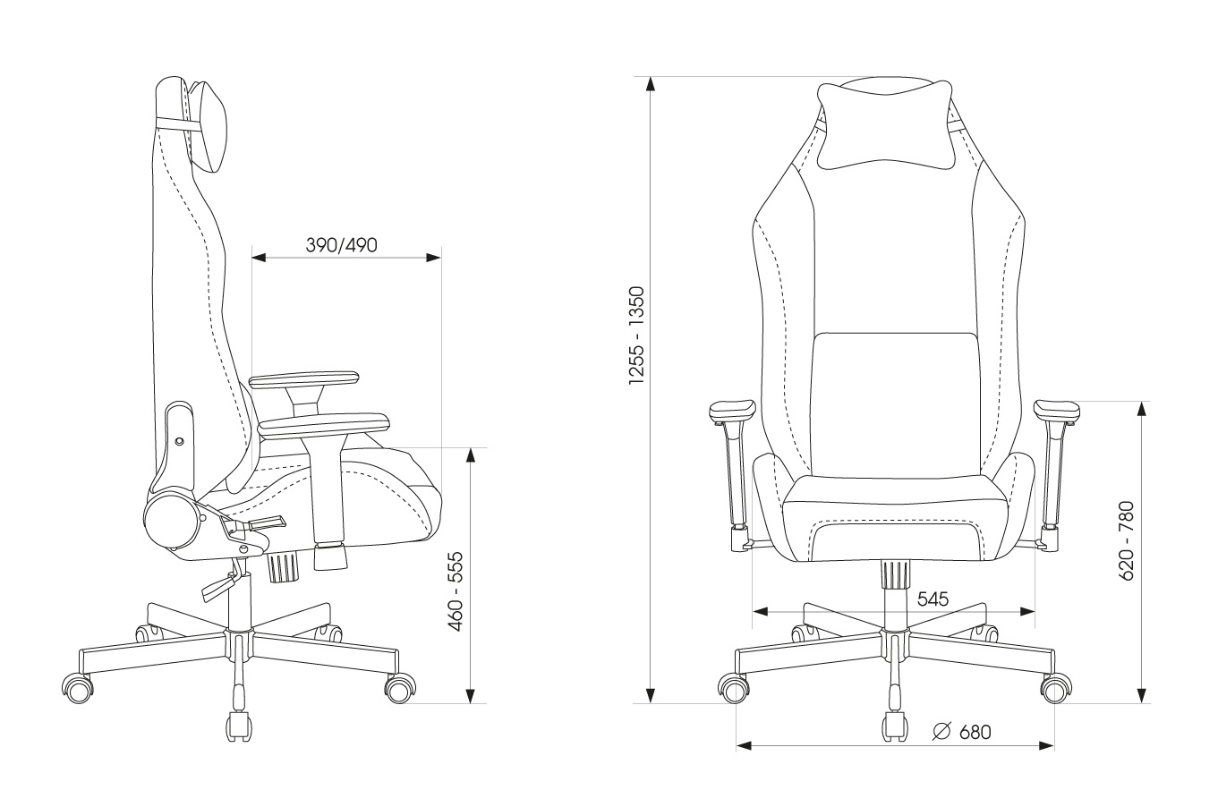 Кресло игровое Knight N1 Fabric серо-голубой Light-28 с подголов. крестов. металл