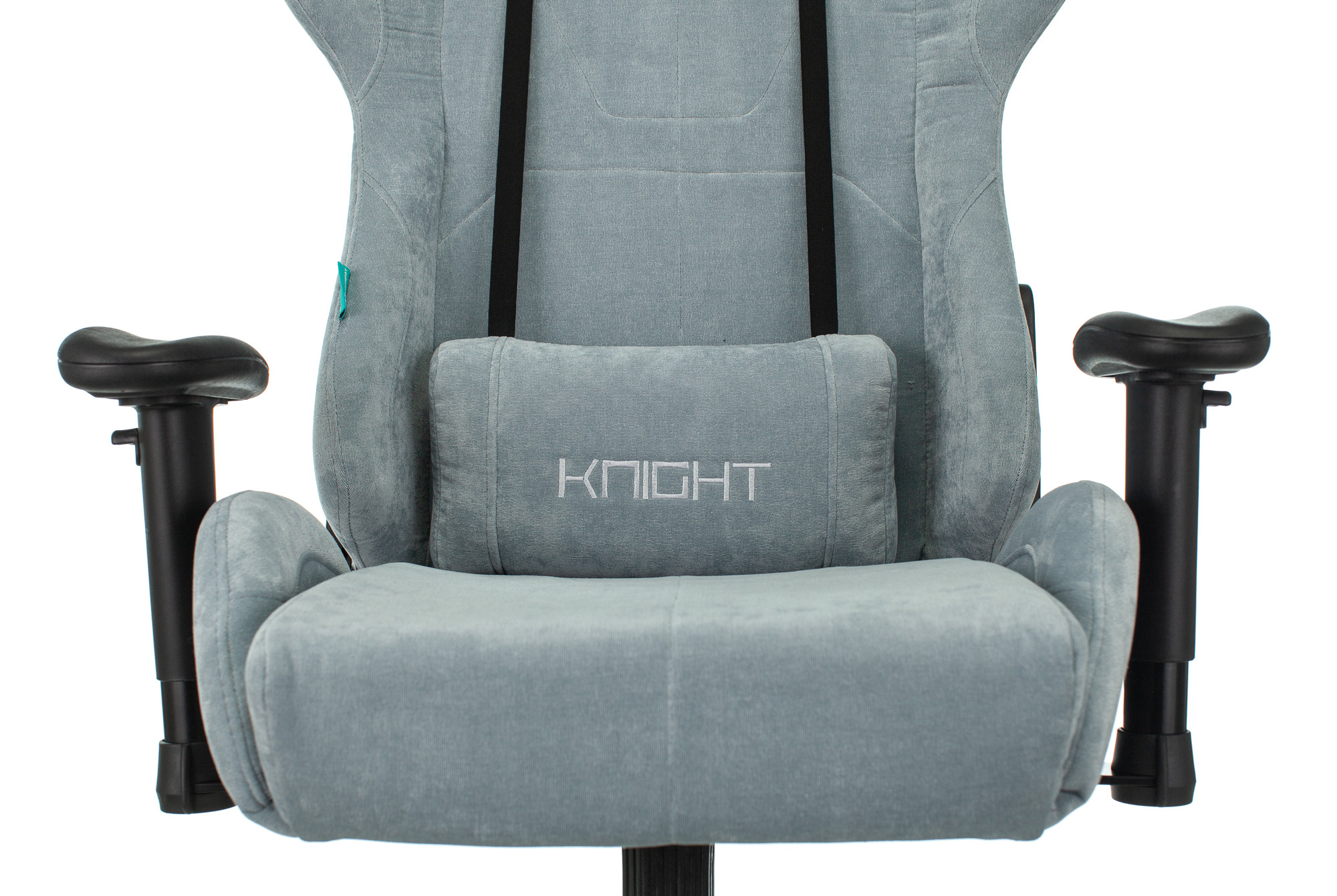 Кресло игровое Zombie VIKING KNIGHT Fabric серо-голубой Light-28 с подголов. крестов. металл