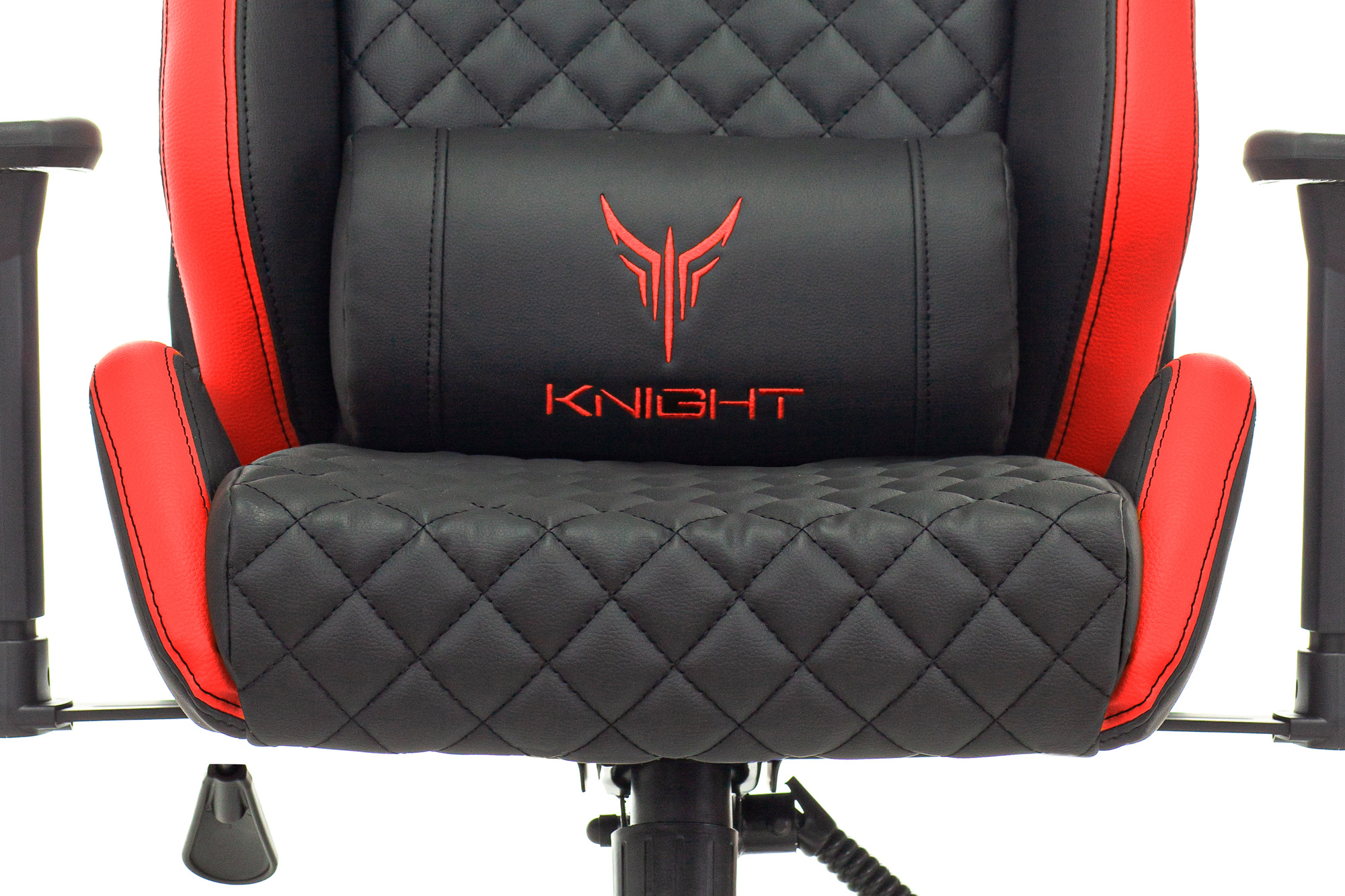 Кресло игровое Knight Outrider черный/красный ромбик эко.кожа с подголов. крестов. металл
