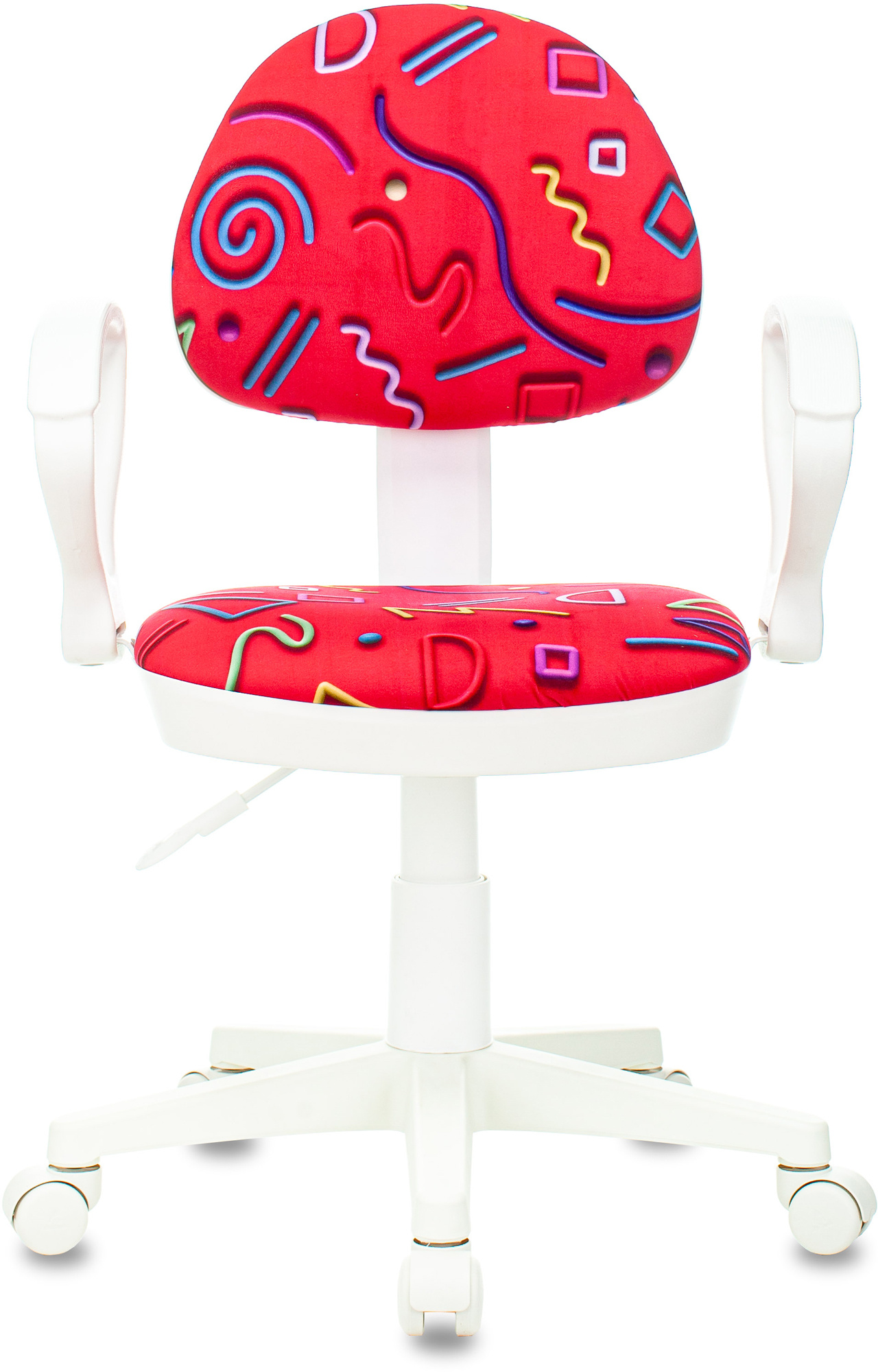 Кресло детское Бюрократ KD-3/WH/ARM розовый Sticks 05 крестов. пластик пластик белый