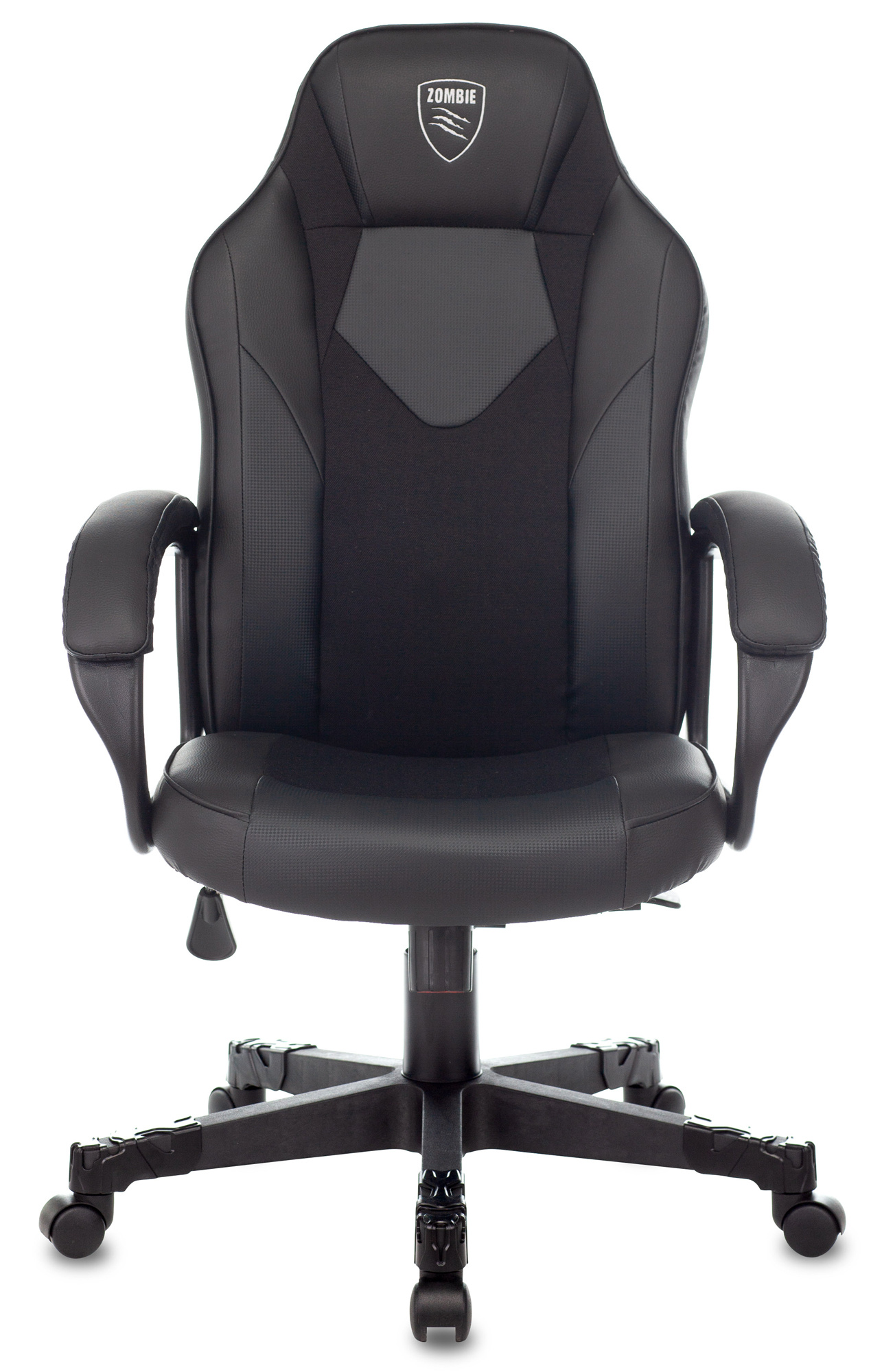 Кресло игровое Zombie Game 17 черный текстиль/эко.кожа крестов. пластик
