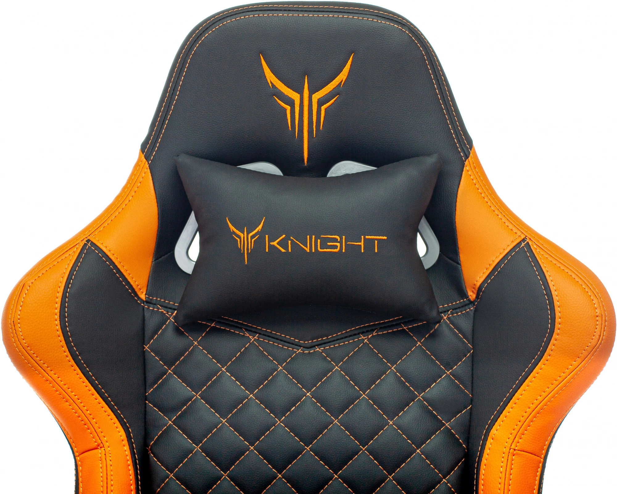 Кресло игровое Knight ARMOR черный/оранжевый ромбик эко.кожа с подголов. крестов. металл