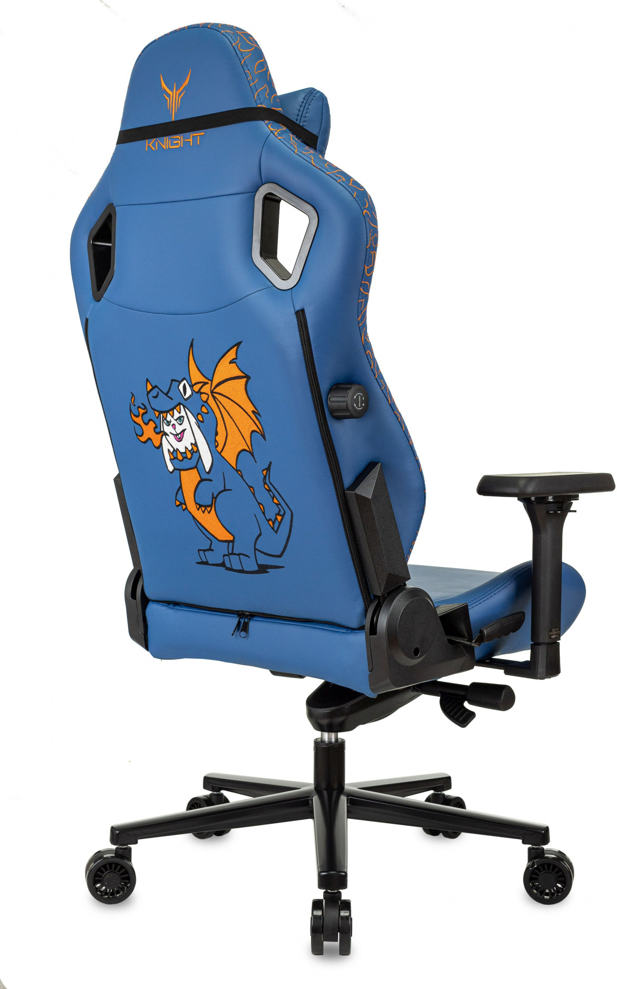 Кресло игровое Knight Craft Dragon синий эко.кожа крестов. металл