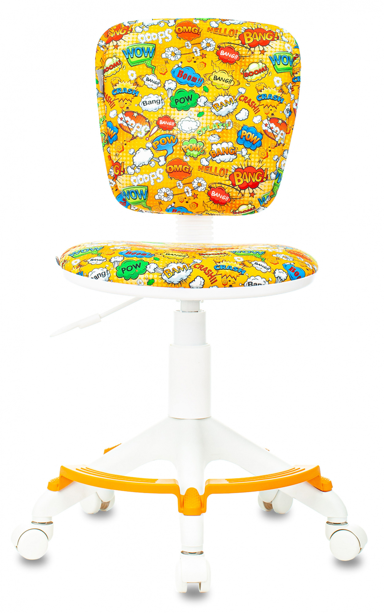 Кресло детское Бюрократ CH-W204/F оранжевый бэнг крестов. пластик подст.для ног пластик белый