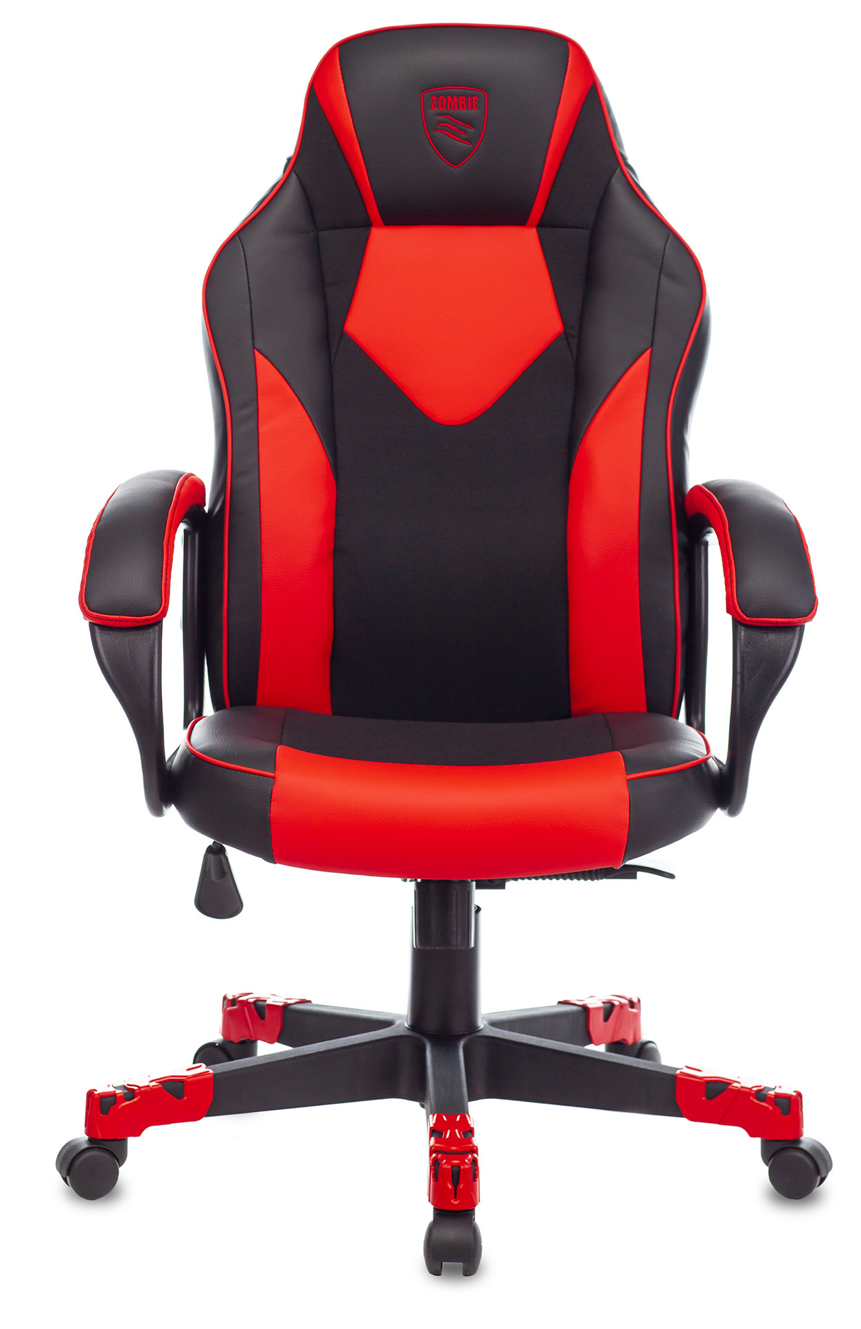 Кресло игровое Zombie GAME 17 черный/красный текстиль/эко.кожа крестов. пластик