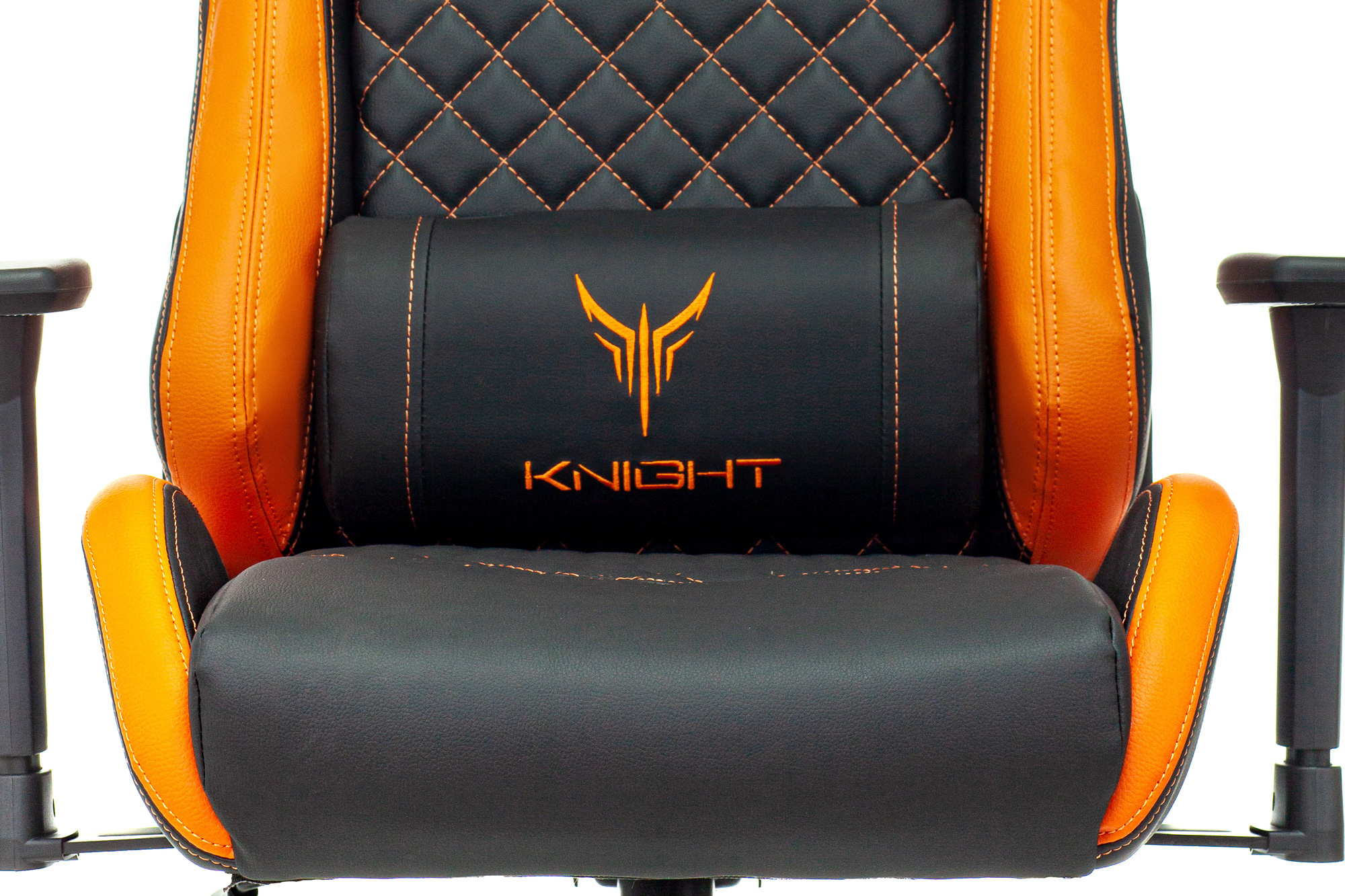 Кресло игровое Knight ARMOR черный/оранжевый ромбик эко.кожа с подголов. крестов. металл